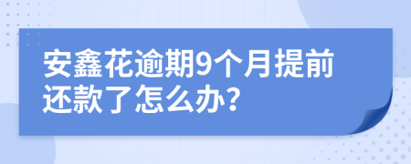 安鑫花逾期9个月提前还款了怎么办？