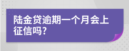 陆金贷逾期一个月会上征信吗?