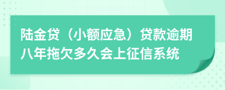 陆金贷（小额应急）贷款逾期八年拖欠多久会上征信系统