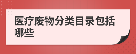 医疗废物分类目录包括哪些