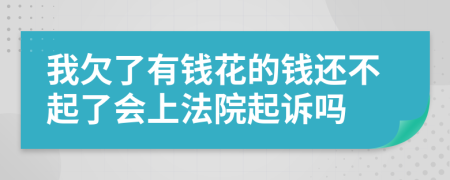 我欠了有钱花的钱还不起了会上法院起诉吗