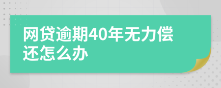 网贷逾期40年无力偿还怎么办