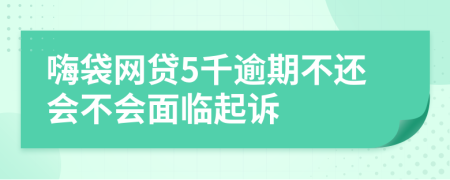 嗨袋网贷5千逾期不还会不会面临起诉