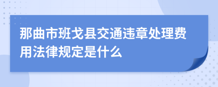 那曲市班戈县交通违章处理费用法律规定是什么