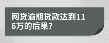 网贷逾期贷款达到116万的后果？