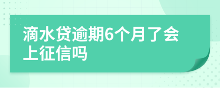 滴水贷逾期6个月了会上征信吗