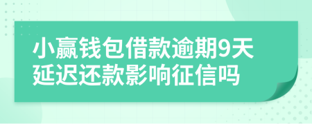 小赢钱包借款逾期9天延迟还款影响征信吗