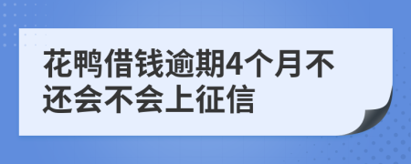 花鸭借钱逾期4个月不还会不会上征信