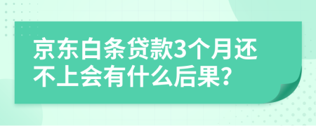 京东白条贷款3个月还不上会有什么后果？