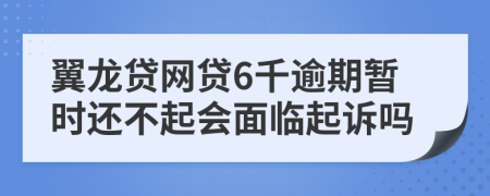 翼龙贷网贷6千逾期暂时还不起会面临起诉吗