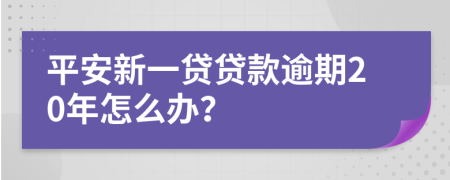 平安新一贷贷款逾期20年怎么办？