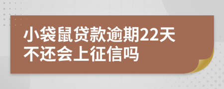 小袋鼠贷款逾期22天不还会上征信吗