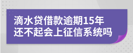 滴水贷借款逾期15年还不起会上征信系统吗