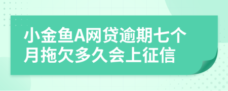 小金鱼A网贷逾期七个月拖欠多久会上征信