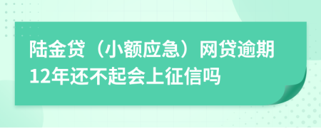 陆金贷（小额应急）网贷逾期12年还不起会上征信吗