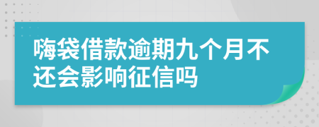 嗨袋借款逾期九个月不还会影响征信吗