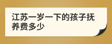 江苏一岁一下的孩子抚养费多少