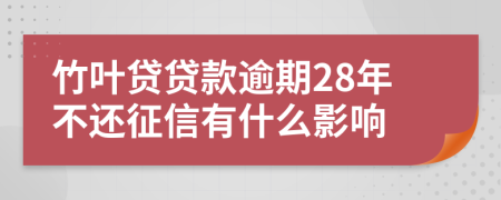 竹叶贷贷款逾期28年不还征信有什么影响