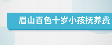 眉山百色十岁小孩抚养费