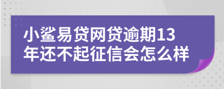 小鲨易贷网贷逾期13年还不起征信会怎么样