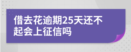 借去花逾期25天还不起会上征信吗