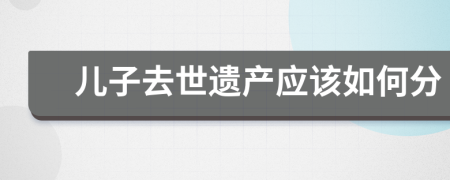 儿子去世遗产应该如何分