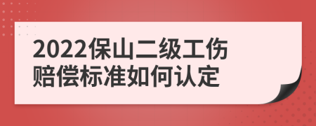 2022保山二级工伤赔偿标准如何认定