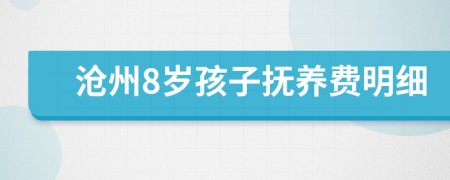 沧州8岁孩子抚养费明细