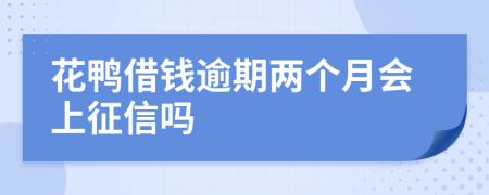 花鸭借钱逾期两个月会上征信吗