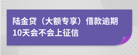 陆金贷（大额专享）借款逾期10天会不会上征信