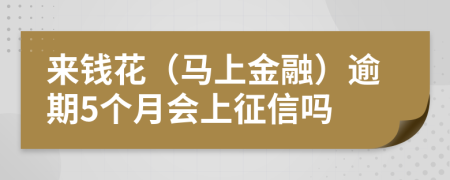 来钱花（马上金融）逾期5个月会上征信吗