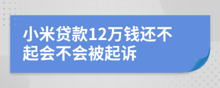 小米贷款12万钱还不起会不会被起诉