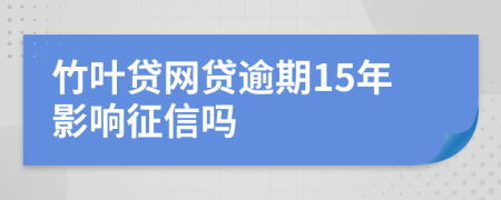 竹叶贷网贷逾期15年影响征信吗