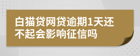 白猫贷网贷逾期1天还不起会影响征信吗