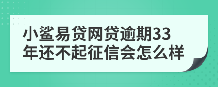 小鲨易贷网贷逾期33年还不起征信会怎么样