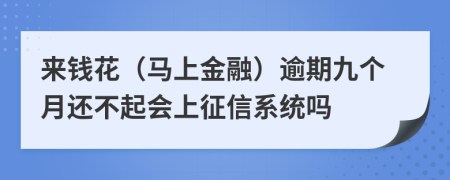 来钱花（马上金融）逾期九个月还不起会上征信系统吗