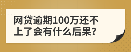 网贷逾期100万还不上了会有什么后果？