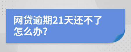 网贷逾期21天还不了怎么办?