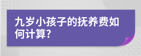 九岁小孩子的抚养费如何计算?