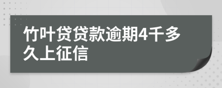 竹叶贷贷款逾期4千多久上征信