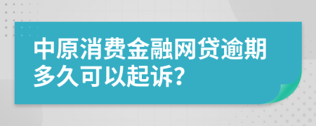 中原消费金融网贷逾期多久可以起诉？