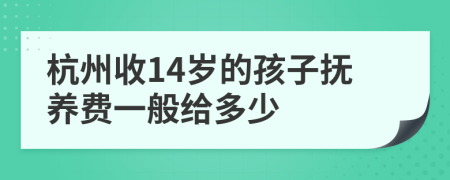 杭州收14岁的孩子抚养费一般给多少