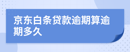 京东白条贷款逾期算逾期多久