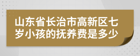 山东省长治市高新区七岁小孩的抚养费是多少