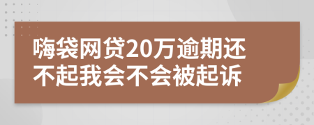 嗨袋网贷20万逾期还不起我会不会被起诉