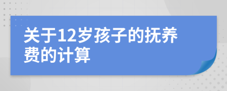 关于12岁孩子的抚养费的计算