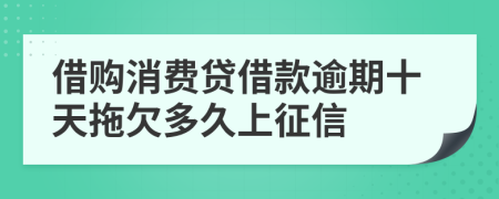 借购消费贷借款逾期十天拖欠多久上征信