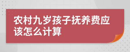 农村九岁孩子抚养费应该怎么计算