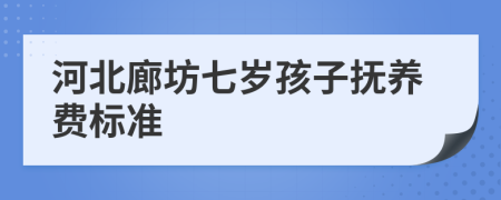 河北廊坊七岁孩子抚养费标准