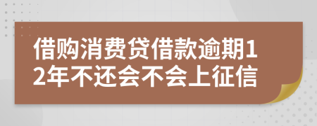 借购消费贷借款逾期12年不还会不会上征信